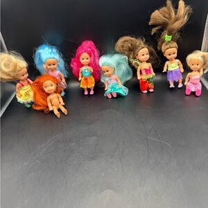 ZURU Funville Sparkle Girlz Little Friends Mini Dolls Fairy Collectible Lot Of 7